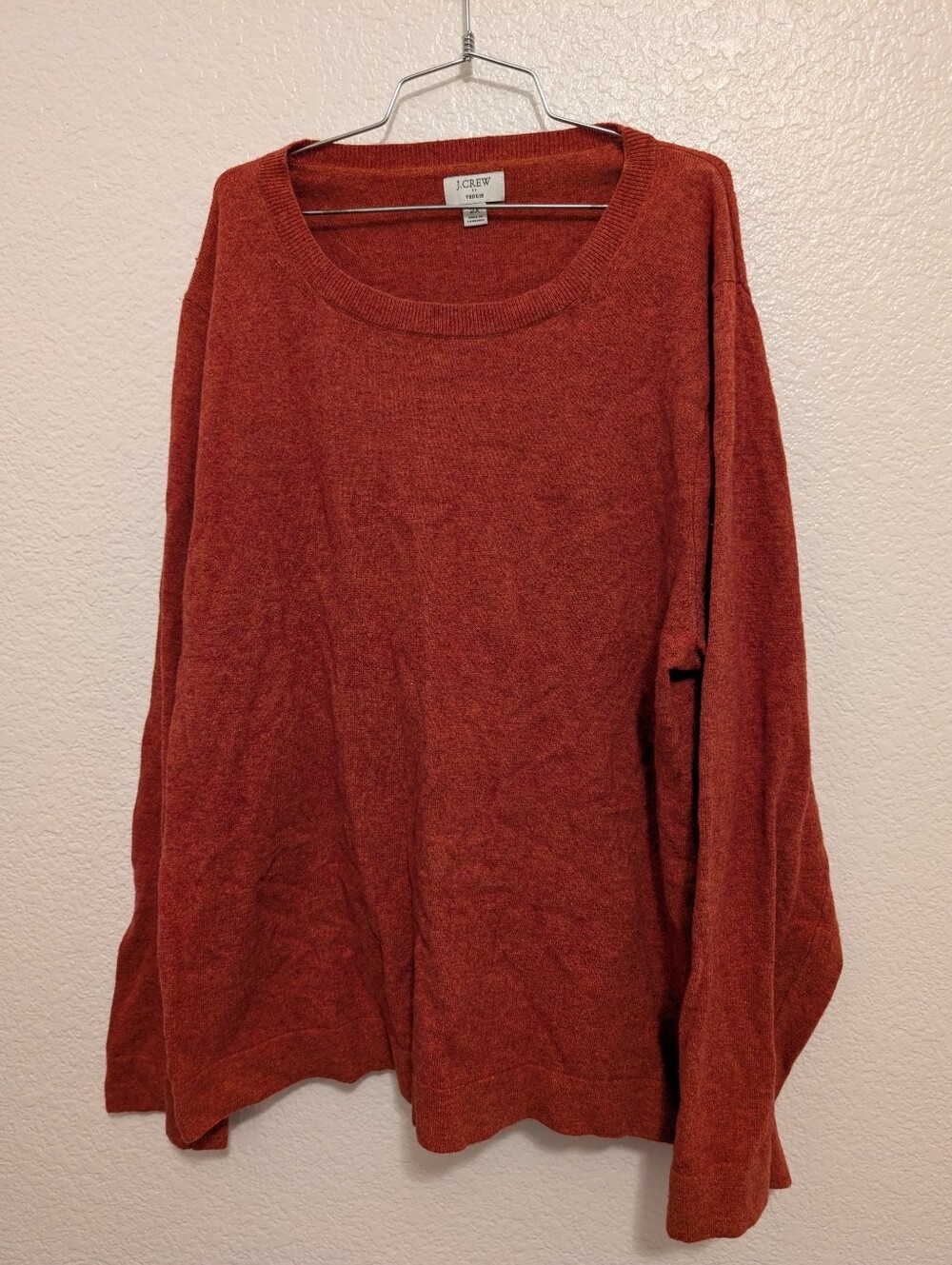 J Crew Teddie Merino Wool Blend Sweater Orange 2X